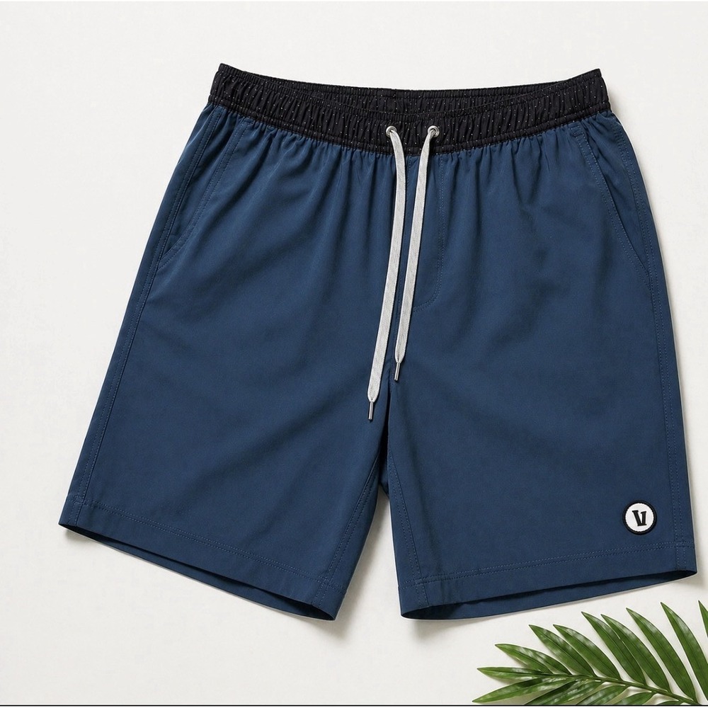 Vuori Kore Shorts Mens Medium Blue Lined Athletic Swim 9.5" Inseam Drawstring